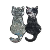Cat Turning Sequins Turning Computer Beads Embroidery Badge Clothing Accessories Cats Turning Sequin Cloth Stickers main image 5
