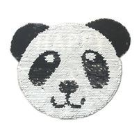 Cartoon Panda Large Ab Face Flip Beads Embroidery Cloth Stickers Computer Embroidery Double Sided Panda Sequin Patch main image 5