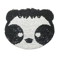 Cartoon Panda Large Ab Face Flip Beads Embroidery Cloth Stickers Computer Embroidery Double Sided Panda Sequin Patch main image 6