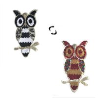 Color-changing Owl Ab Face Flip Embroidered Beaded Piece Of Cloth Stickers Decorative Clothing Flip Sequins Double-sided Cloth Stickers main image 1