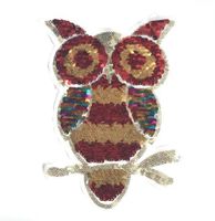 Color-changing Owl Ab Face Flip Embroidered Beaded Piece Of Cloth Stickers Decorative Clothing Flip Sequins Double-sided Cloth Stickers main image 4