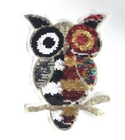 Color-changing Owl Ab Face Flip Embroidered Beaded Piece Of Cloth Stickers Decorative Clothing Flip Sequins Double-sided Cloth Stickers main image 5