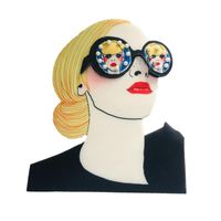 Printing Glasses Girl Hot Stamp Printed Cloth Stickers Heat Transfer 3d Clothing Decoration Accessories main image 2
