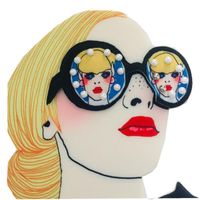 Printing Glasses Girl Hot Stamp Printed Cloth Stickers Heat Transfer 3d Clothing Decoration Accessories main image 6