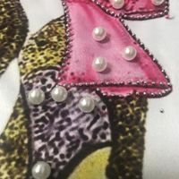 Three-dimensional Hand-stitched Digital Printing Rhinestone Beaded Pink Bow High-heeled Cloth Patch main image 5