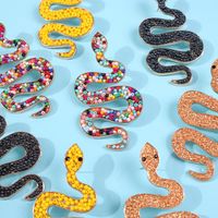 Rhinestone Three-dimensional Snake-shaped Earrings And Earrings main image 1
