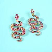 Rhinestone Three-dimensional Snake-shaped Earrings And Earrings main image 6