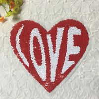 Clothing Accessories Color Changing Beads Embroidery Cloth Stickers Flip Sequins Embroidery Patch Stickers Peach Heart Patch sku image 1
