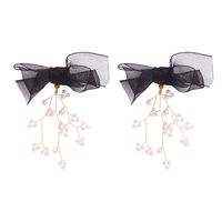 Earrings New Bow Hanging Ring Autumn And Winter Trend Pearl Earrings sku image 1