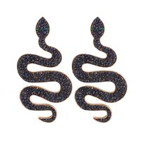 Aretes Y Aretes Tridimensionales Con Forma De Serpiente De Diamantes De Imitación sku image 3