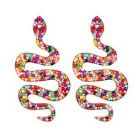 Rhinestone Three-dimensional Snake-shaped Earrings And Earrings sku image 4