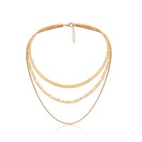 Jewelry Punk Metal Snake Bone Chain Necklace Female Geometric Chain Mashup Box Chain Necklace main image 6