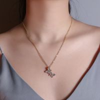 Korean New Jewelry Full Diamond Butterfly Necklace Female Simple Clavicle Chain Jewelry Wholesale main image 1