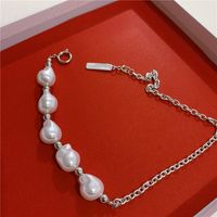 Shaped Baroque Pearl Chain Stitching Necklace Fashion Necklace Wholesale main image 3