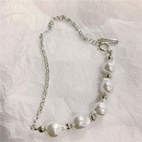 Shaped Baroque Pearl Chain Stitching Necklace Fashion Necklace Wholesale main image 5