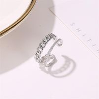 Cross-border New Style Hands Chmuck, Zwei Schicht Iger Ketten Ring, Weiblicher Diamant Öffnungs Ring, Verstellbare Zeigefinger Ring main image 5