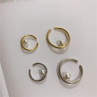 Retro Circle Ear Clip Auricle Fake Earrings Single Pearl Ear Bone Clip Without Piercing Women main image 4
