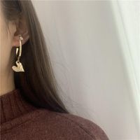 Vintage Love Rhinestone Ear Hoop Temperament Design Female Earrings 925 Silver Earrings main image 5
