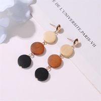 Korean Fashion Earrings Creative Wooden Tassel Earrings Female Color Long Wooden Earrings main image 5