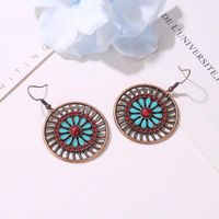 Earrings Creative Round Hollow Earrings Female Bohemian Fashion Retro Flower Earrings main image 4