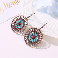 Earrings Creative Round Hollow Earrings Female Bohemian Fashion Retro Flower Earrings main image 5