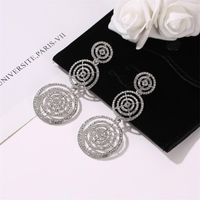 Wholesale New Earrings Exaggerated Full Diamond Multilayer Circle Earrings Female Long Round Hollow Earrings main image 5