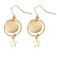 Handmade Glitter Frosted Pentagram Star Earrings Geometric Circle Long Earrings Ear Clips Wholesale main image 3