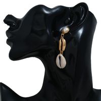Hot Sale New Fashion Pearl Alloy Shell Natural Shell Combination Earrings main image 2