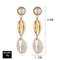 Hot Sale New Fashion Pearl Alloy Shell Natural Shell Combination Earrings main image 3