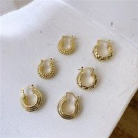 Exaggerated Hoop Round Earrings Female Retro Premium Texture Ring Earrings main image 1