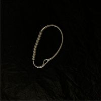 Israelisches Design Kreative Eisens Chnalle Kombiniert Mit Perlen Geometrischen Einzel Ohrhängen, Einfach Ohne Ohrlöcher main image 4