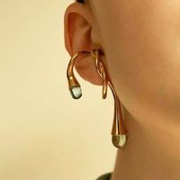 Aretes Para Mujer De Cristal Transparente Trenzado De Cáñamo Trenzado Geométrico Irregular Personalidad Pendientes Mujeres main image 2