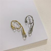 Transparent Crystal Earrings Twisted Hemp Twine Geometric Irregular Personality Earrings Women main image 3