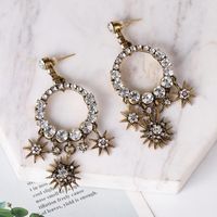 52837 Rétro Hong Kong Style Cour Style Boucles D'oreilles Femelle Baroque Goutte D'eau Diamant Boucles D'oreilles Haute Sens Gracieux Boucles D'oreilles main image 1