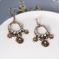 52837 Rétro Hong Kong Style Cour Style Boucles D'oreilles Femelle Baroque Goutte D'eau Diamant Boucles D'oreilles Haute Sens Gracieux Boucles D'oreilles main image 3