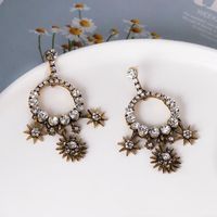 Women's Baroque Water Drop Diamond Stud Earrings main image 3