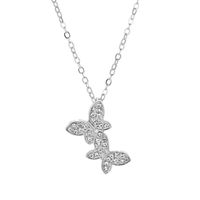 Korean New Jewelry Full Diamond Butterfly Necklace Female Simple Clavicle Chain Jewelry Wholesale sku image 2