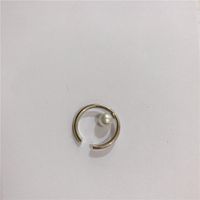 Retro Circle Ear Clip Auricle Fake Earrings Single Pearl Ear Bone Clip Without Piercing Women sku image 2