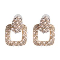Geometric Earrings Pearl Alloy Diamond Earrings sku image 3