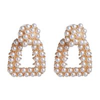 Geometric Earrings Pearl Alloy Diamond Earrings sku image 1