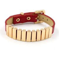 Leather Korea Geometric Bracelet  (red)  Fashion Jewelry Nhhm0003-red main image 1