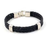 Leather Vintage Bolso Cesta Bracelet  (black)  Fashion Jewelry Nhhm0045-black main image 1
