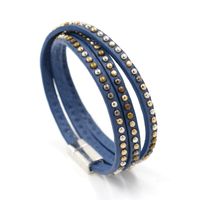 Style Coréen Nouveau Bracelet Quatre-couleur Rivet Pu Cuir Enroulement Long Bracelet Pour Femmes Rétro Punk Hommes Main Bijoux main image 1