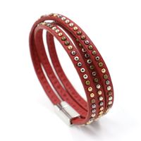 Style Coréen Nouveau Bracelet Quatre-couleur Rivet Pu Cuir Enroulement Long Bracelet Pour Femmes Rétro Punk Hommes Main Bijoux main image 3