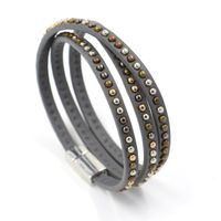 Style Coréen Nouveau Bracelet Quatre-couleur Rivet Pu Cuir Enroulement Long Bracelet Pour Femmes Rétro Punk Hommes Main Bijoux main image 7