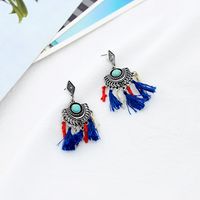 European And American Exaggerated And Personalized Metal Acetate Plate Earrings New Bohemian Earrings Tassel Retro Stud Earrings For Women main image 2