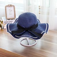 Chapeau Femelle Du Soleil Chapeau Voyage Plage Protection Solaire De Protection Solaire Chapeau De Paille Mer Vacances Grande Bord Uv Protection D'été Tous Les-correspondant main image 2