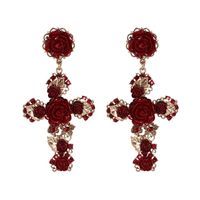 Alloy Fashion Cross Earring  (red)  Fashion Jewelry Nhjj5613-red main image 1