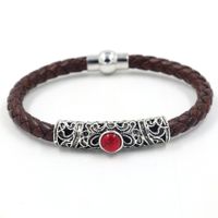 Leather Vintage Bolso Cesta Bracelet  (red)  Fashion Jewelry Nhhm0064-red main image 1