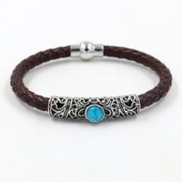 Leather Vintage Bolso Cesta Bracelet  (red)  Fashion Jewelry Nhhm0064-red main image 3